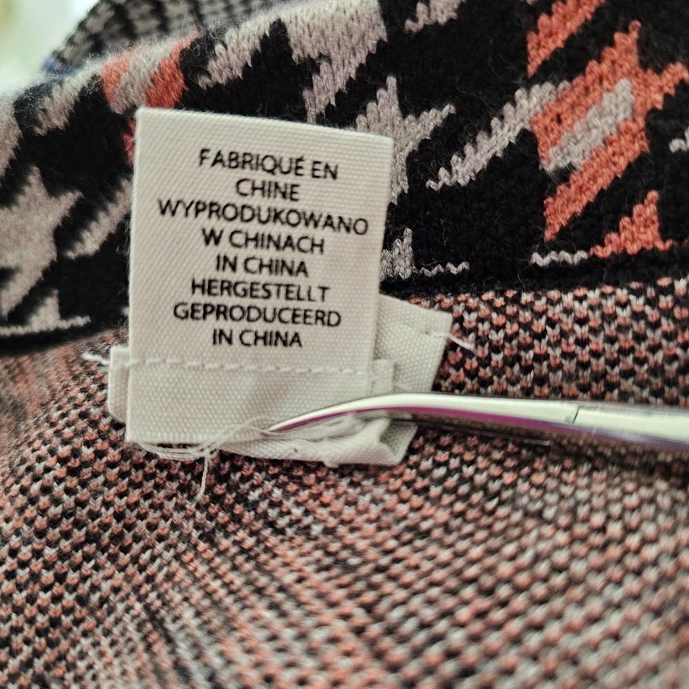 JOIE Women's Double Breasted Houndstooth Multicolored Button Blazer Sz L - Picture 10 of 13